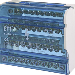 Розподільний клемний блок ETI 001102304 EDB-411 4p 3L+PE/N 125A на 11 виходів
