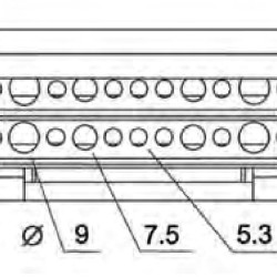 Розподільний клемний блок ETI 001102303 EDB-407 4p 3L+PE/N 125A на 7 виходів