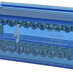 Розподільний клемний блок ETI 001102302 EDB-215 2p L+PE/N 125A на 15 виходів