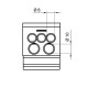 Розподільний блок ETI 001102426 EDBM-8/N (192А 1x4-70; 2x4-35; 3x2.5-25)