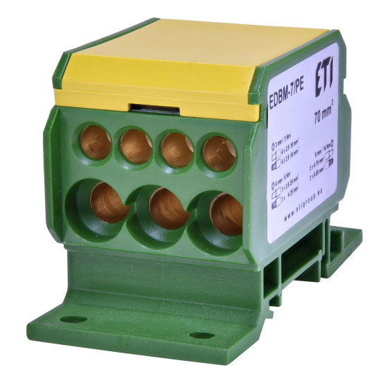 Розподільний блок ETI 001102424 EDBM-7/PE (192А 1x4-70; 3x2.5-25; 4x2.5-16)