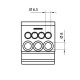 Розподільний блок ETI 001102424 EDBM-7/PE (192А 1x4-70; 3x2.5-25; 4x2.5-16)