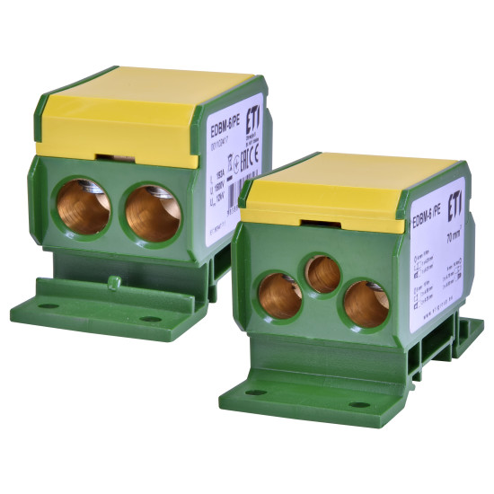 Розподільний блок ETI 001102417 EDBM-6/PE (192А 1x4-70; 2x4-50; 1x4-25)