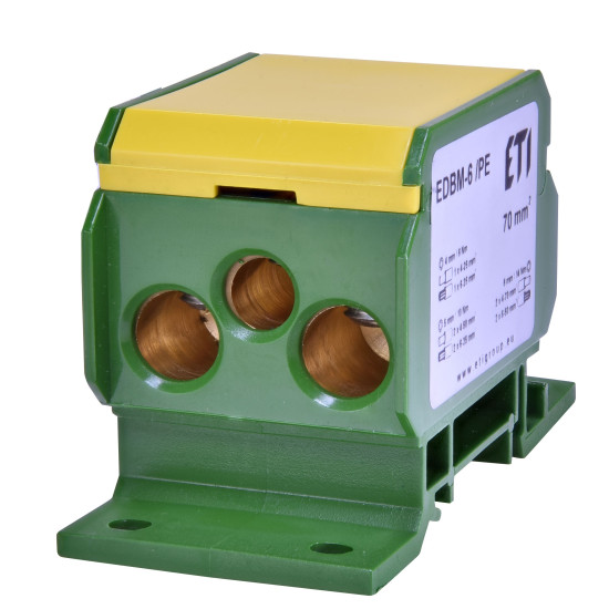 Розподільний блок ETI 001102417 EDBM-6/PE (192А 1x4-70; 2x4-50; 1x4-25)