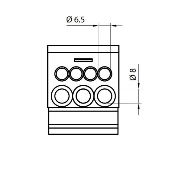 Розподільний блок ETI 001102411 EDBM-1/PE (160А 1x4-50; 3x2.5-25; 4x2.5-16)