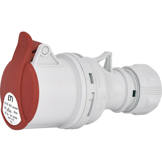 Кабельний силовий роз'єм ETI 004482001 ES-1643 IP44 (16A 400V 3P+PE)
