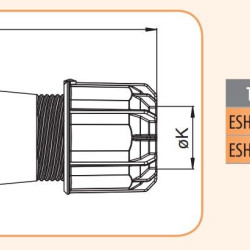 Кабельний силовий роз'єм ETI 004482015 ESH-12553 IP67 (125A 400V 3P+N+PE)