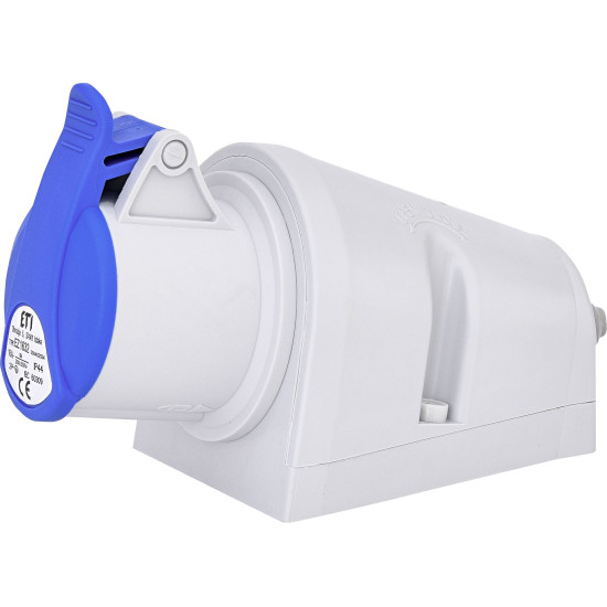Настінний силовий роз'єм ETI 004482034 EZ-1632 IP44 (16A 230V 2P+PE)