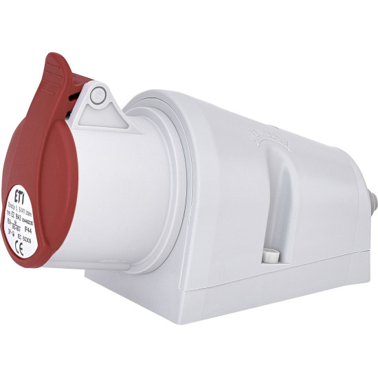 Настінний силовий роз'єм ETI 004482035 EZ-1643 IP44 (16A 400V 3P+PE)