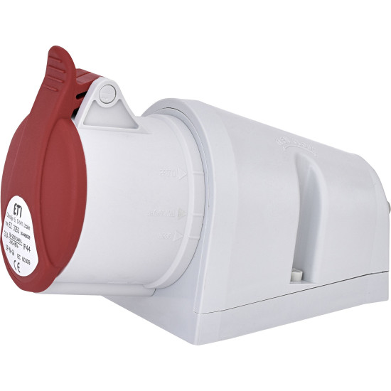 Настінний силовий роз'єм ETI 004482039 EZ-3253 IP44 (32A 400V 3P+N+PE)