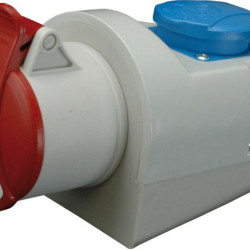 Комбінований силовий роз'єм ETI 004482052 EZCZ-S-3243 IP44 (32A 400V/230V 3P+PE/EE 16S Schuko)