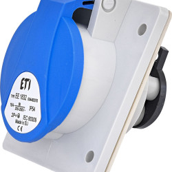 Вбудований силовий роз'єм ETI 004482076 EE-1632 IP54 (16A 230V 2P+PE)