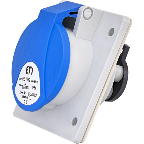 Вбудований силовий роз'єм ETI 004482076 EE-1632 IP54 (16A 230V 2P+PE)