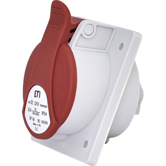 Вбудований силовий роз'єм ETI 004482080 EE-3243 IP54 (32A 400V 3P+PE)