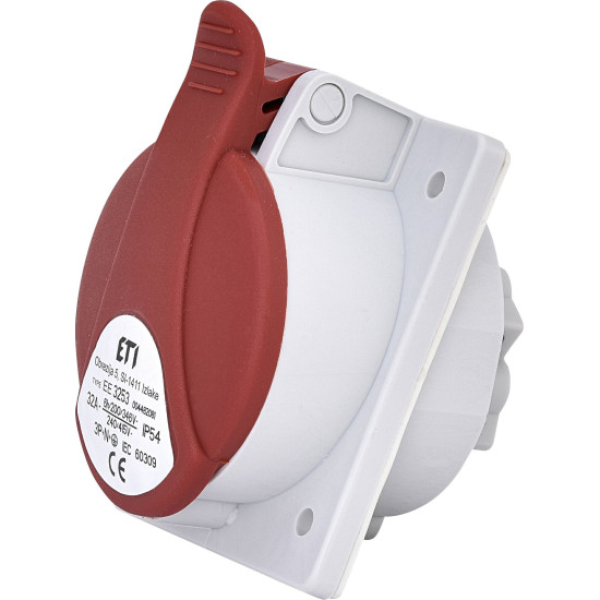Вбудований силовий роз'єм ETI 004482081 EE-3253 IP54 (32A 400V 3P+N+PE)