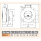 Вбудований силовий роз'єм ETI 004482126 EEH-16S IP67 (16A 250V Schuko)
