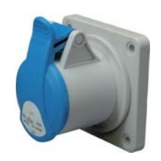 Вбудований силовий роз'єм ETI 004482128 EER-1632 IP54 (16A 230V 2P+PE)