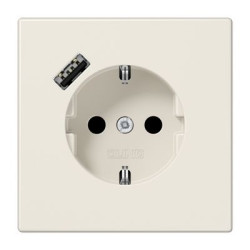 Розетка з накладкою Jung LS LS1520-18A з USB слонова кістка