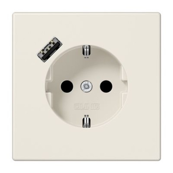 Розетка з накладкою Jung LS LS1520-18A з USB слонова кістка
