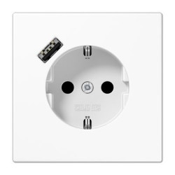 Розетка з накладкою Jung LS LS1520-18AWW з USB білий