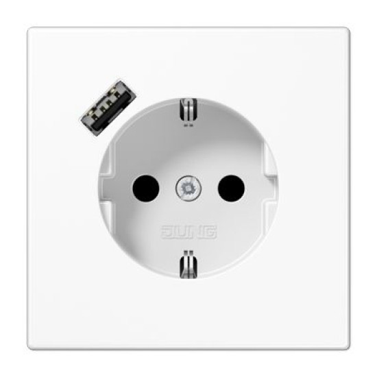 Розетка з накладкою Jung LS LS1520-18AWW з USB білий
