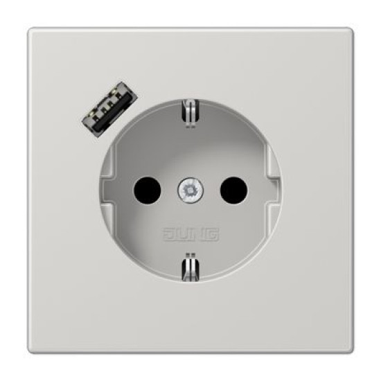 Розетка з накладкою Jung LS LS1520-18ALG з USB світло-сірий