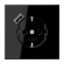 Розетка з накладкою Jung LS LS1520-18ASW з USB чорний