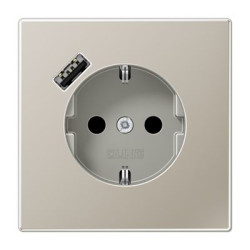 Розетка з накладкою Jung LS ES1520-18A з USB сталь