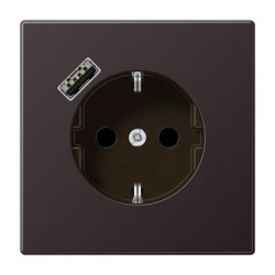 Розетка з накладкою Jung LS AL1520-18AD з USB темний алюміній