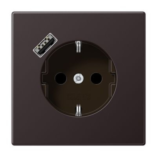 Розетка з накладкою Jung LS AL1520-18AD з USB темний алюміній