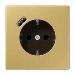 Розетка з накладкою Jung LS ME1520-18AC з USB латунь