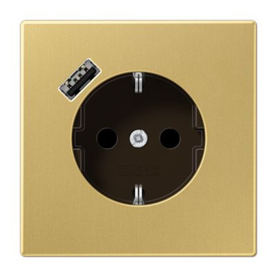Розетка з накладкою Jung LS ME1520-18AC з USB латунь