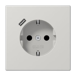 Розетка з накладкою Jung LS LS1520-18CLG з USB світло-сірий