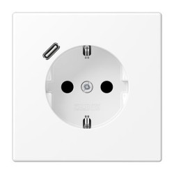 Розетка з накладкою Jung LS LS1520-18CWWM з USB білий