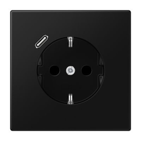 Розетка з накладкою Jung LS LS1520-18CSWM з USB чорний матовий