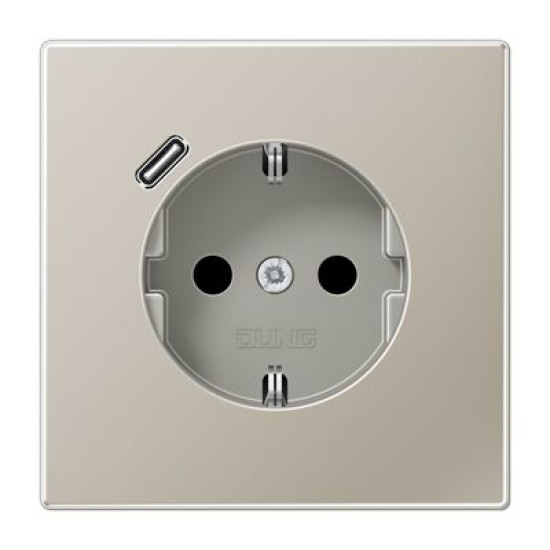 Розетка з накладкою Jung LS ES1520-18C з USB сталь