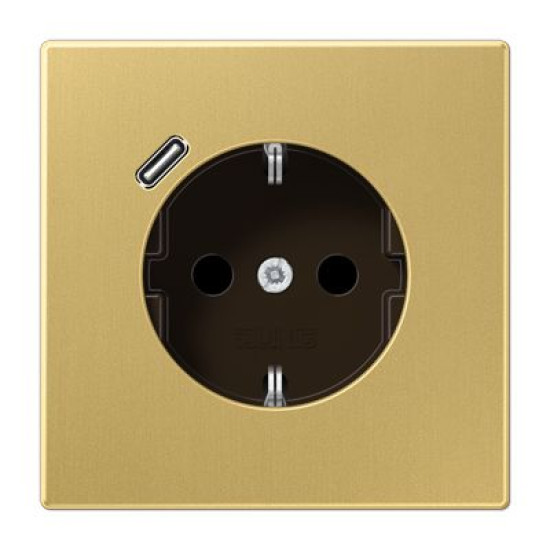 Розетка з накладкою Jung LS ME1520-18CC з USB латунь