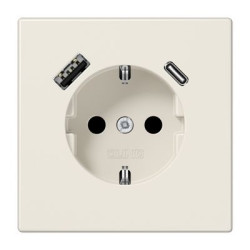 Розетка з накладкою Jung LS LS1520-15CA з USB слонова кістка
