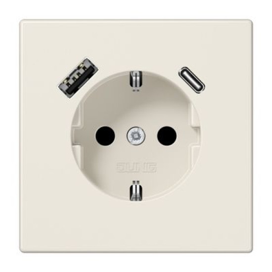 Розетка з накладкою Jung LS LS1520-15CA з USB слонова кістка