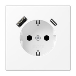 Розетка з накладкою Jung LS LS1520-15CAWWM з USB білий