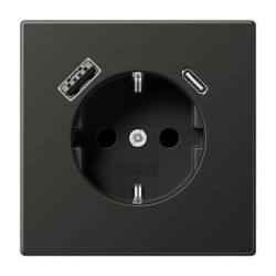 Розетка з накладкою Jung LS AL1520-15CAAN з USB антрацит