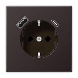 Розетка з накладкою Jung LS AL1520-15CAD з USB темний алюміній