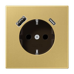 Розетка з накладкою Jung LS ME1520-15CAC з USB латунь