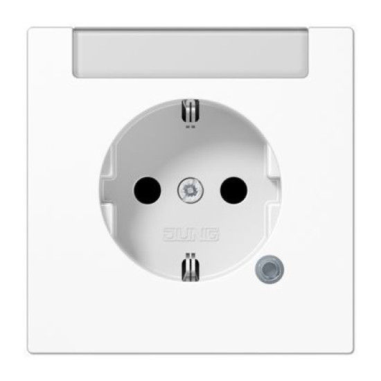 Розетка з накладкою Jung LS LS1520INAKOWW з полем для напису білий