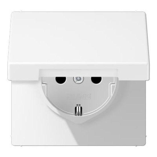Розетка з накладкою Jung LS LS1520BFKLWWM з кришкою білий