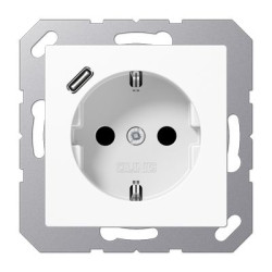 Розетка з накладкою Jung A A1520-18CWW з USB білий
