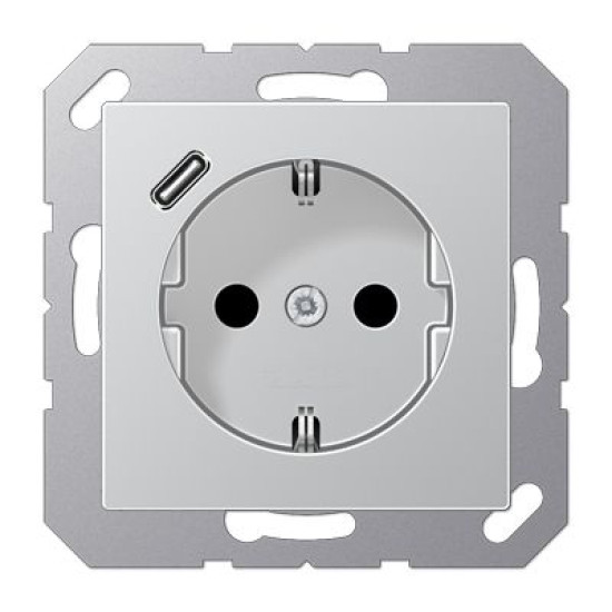 Розетка з накладкою Jung A A1520-18CAL з USB алюміній