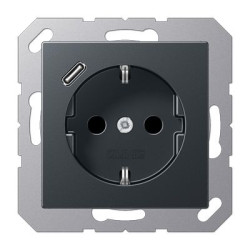 Розетка з накладкою Jung A A1520-18CANM з USB антрацит
