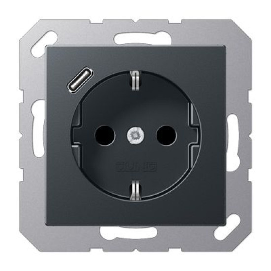 Розетка з накладкою Jung A A1520-18CANM з USB антрацит