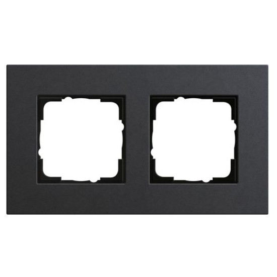 Рамка двомісна Gira Linoleum-Multiplex антрацит (0212226)